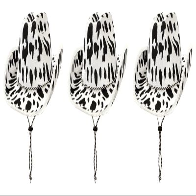 Beistle Cow Print Cowboy Hats, 3 Pieces One Size Fits Most, Adjustable Chin Strap, Western Party Supplies, Halloween Costume Dress Up, Cowgirl Hat, Wild West Themed Parties, Animal Print Hats