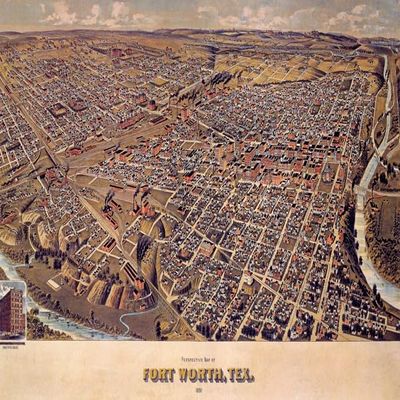 1861 Map Fort Worth Texas Tarrant Denton Parker Wise USA Poster Reproduction (16 X 24 Image Size Paper)
