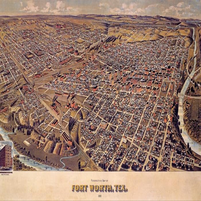 1861 Map Fort Worth Texas Tarrant Denton Parker Wise USA Poster Reproduction (16 X 24 Image Size Paper)