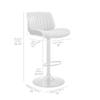 Armen Living Brock Modern Adjustable Height Swivel Gray Faux Leather and Walnut Wood Bar Stool with Chrome Base for Kitchen Island Counter view 3