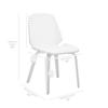 Armen Living Brinley Mid Century Modern Cream Faux Leather and Walnut Wood Dining Room Accent Side Chair for Kitchen Table Desk Vanity view 3