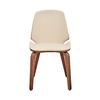 Armen Living Brinley Mid Century Modern Cream Faux Leather and Walnut Wood Dining Room Accent Side Chair for Kitchen Table Desk Vanity view 4