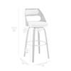 Armen Living Julius Mid Century Modern Swivel Bar Stool for Kitchen Island Counter in Gray Faux Leather and Walnut Wood, 26" Seat Height view 3
