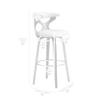 Armen Living Zenia 30" Seat Height Swivel Bar Stool in Gray Faux Leather and Black Wood view 3