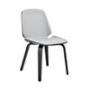 Armen Living Brinley Mid Century Modern Gray Faux Leather and Black Wood Dining Room Accent Side Chair for Kitchen Table Desk Vanity view 1