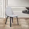 Armen Living Brinley Mid Century Modern Gray Faux Leather and Black Wood Dining Room Accent Side Chair for Kitchen Table Desk Vanity view 2