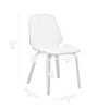 Armen Living Brinley Mid Century Modern Gray Faux Leather and Black Wood Dining Room Accent Side Chair for Kitchen Table Desk Vanity view 3