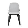 Armen Living Brinley Mid Century Modern Gray Faux Leather and Black Wood Dining Room Accent Side Chair for Kitchen Table Desk Vanity view 4