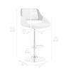 Armen Living Colby Modern Adjustable Height Swivel Gray Faux Leather and Black Wood Bar Stool with Black Base for Kitchen Island Counter view 3