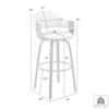 Armen Living Daxton Mid Century Modern Swivel Bar Stool for Kitchen Island Counter in Cream Faux Leather and Walnut Wood, 30" Seat Height view 3