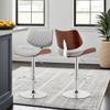 Armen Living Leland Adjustable Grey Faux Leather and Chrome Finish Bar Stool view 2