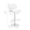 Armen Living Leland Adjustable Grey Faux Leather and Chrome Finish Bar Stool view 3