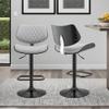 Armen Living Leland Adjustable Grey Faux Leather and Black Finish Bar Stool view 2