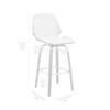 Armen Living Arabela Mid Century Modern Swivel Bar Stool for Kitchen Island Counter in Brown Faux Leather and Walnut Wood, 26" Seat Height view 3