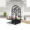 Metal Bookends, Heavy Duty Bookend for Shelves, Tree Book End to Hold Books, Bookend Stopper, Book Supports for Kid, Non-Skid, Black (2 pair/4Pcs) for Office Home Kitchen, Modern Decorative view 2