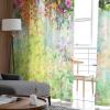 Printed House Sheer Curtains Panels Voile Rod Pocket Semi Sheer Curtains Blooming Spring, Chiffon Window Drape Treatment for Living Room Bedroom Colorful Floral Print, 52WX84H X2 view 4