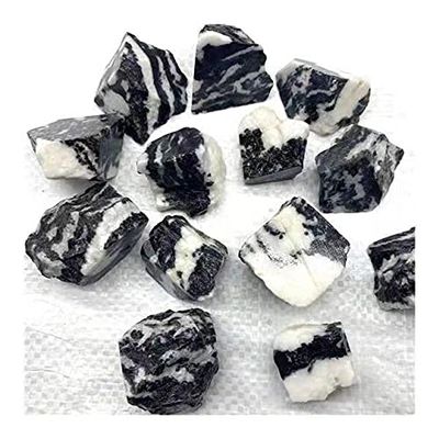 Gemstone raw Bulk Natural Quartz Crystals Black and White Stripes Rough Stone 3pcs for Decoration