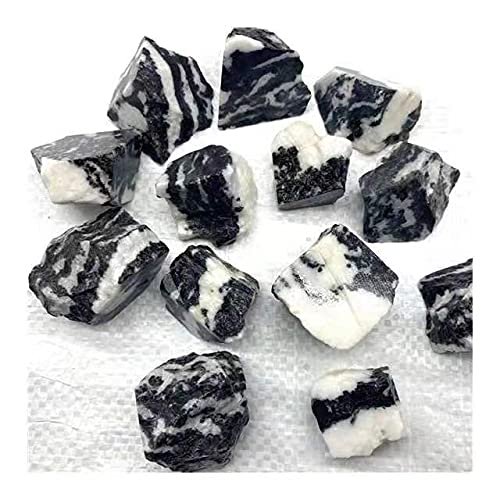 Gemstone raw Bulk Natural Quartz Crystals Black and White Stripes Rough Stone 3pcs for Decoration