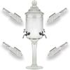 Absinthe Fountain and Spoon Set - Glass Pearl Bubble Fountain Dripper with 4 Metal Spouts, Absinthe Dripper Decanter, and Sugar Spoon Set view 1