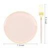 LIYH 96 Pcs Pink and Gold Disposable Plastic Dessert Plates and Forks Set - 7.5" Plastic Appetizer Plates & 9" Gold Cake Forks for Tea Parties, Birthdays, Baby Shower 48 Guests view 2