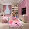 Anzitinlan Cute Cat Bean Bag Chair for Kids, Pink Stuffed Animal Storage Beanbag Chairs for Girls Room Decor, Extra Large Size, Velvet Super Soft Cover Only view 2