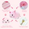 Anzitinlan Cute Cat Bean Bag Chair for Kids, Pink Stuffed Animal Storage Beanbag Chairs for Girls Room Decor, Extra Large Size, Velvet Super Soft Cover Only view 3