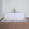 14FT Extra Long 48" Two Layered Tulle & Satin Table Skirt - White | White view 1