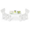 Costzon Kids Table and Chairs, 3 Piece Plastic Easy Clean Children Activity Desk for Reading, Drawing, Snack Time, Arts Crafts, Preschool, Kindergarten & Playroom, Toddler Table and Chair Set (White) view 1