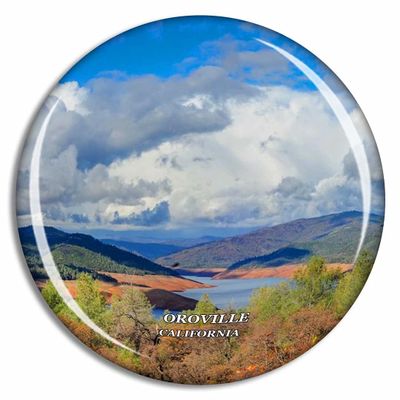 Crystal Fridge Magnets Oroville California USA Travel Souvenir Funny Sticker for Gift Home Decoration Office Whiteboard