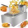 Deep Fryer with Basket, Fry Daddy, Fryers with Baskets, Countertop Stainless Steel, French Fries Fryer, for Commercial Restaurant, Fast Food Restaurant (6L) view 1