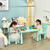 Costzon Kids Table and Chairs, 3 Piece Plastic Easy Clean Children Activity Desk for Reading, Drawing, Snack Time, Arts Crafts, Preschool, Kindergarten & Playroom, Toddler Table and Chair Set (Green) view 3