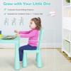 Costzon Kids Table and Chairs, 3 Piece Plastic Easy Clean Children Activity Desk for Reading, Drawing, Snack Time, Arts Crafts, Preschool, Kindergarten & Playroom, Toddler Table and Chair Set (Green) view 4