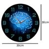 Binary Code Art Intelligence Wall Clock Silent Movement Wall Watch Company Office Decor Circuit Board Art for Geeks(No Frame) view 2