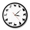 Cats Meow Wall Clock FUUNY Kittens Different Poses Girls Room Wall Decor Black Cats Silhouette Kitty Lovers Modern Wall Clock(Metal Frame) view 1