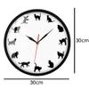 Cats Meow Wall Clock FUUNY Kittens Different Poses Girls Room Wall Decor Black Cats Silhouette Kitty Lovers Modern Wall Clock(Metal Frame) view 3