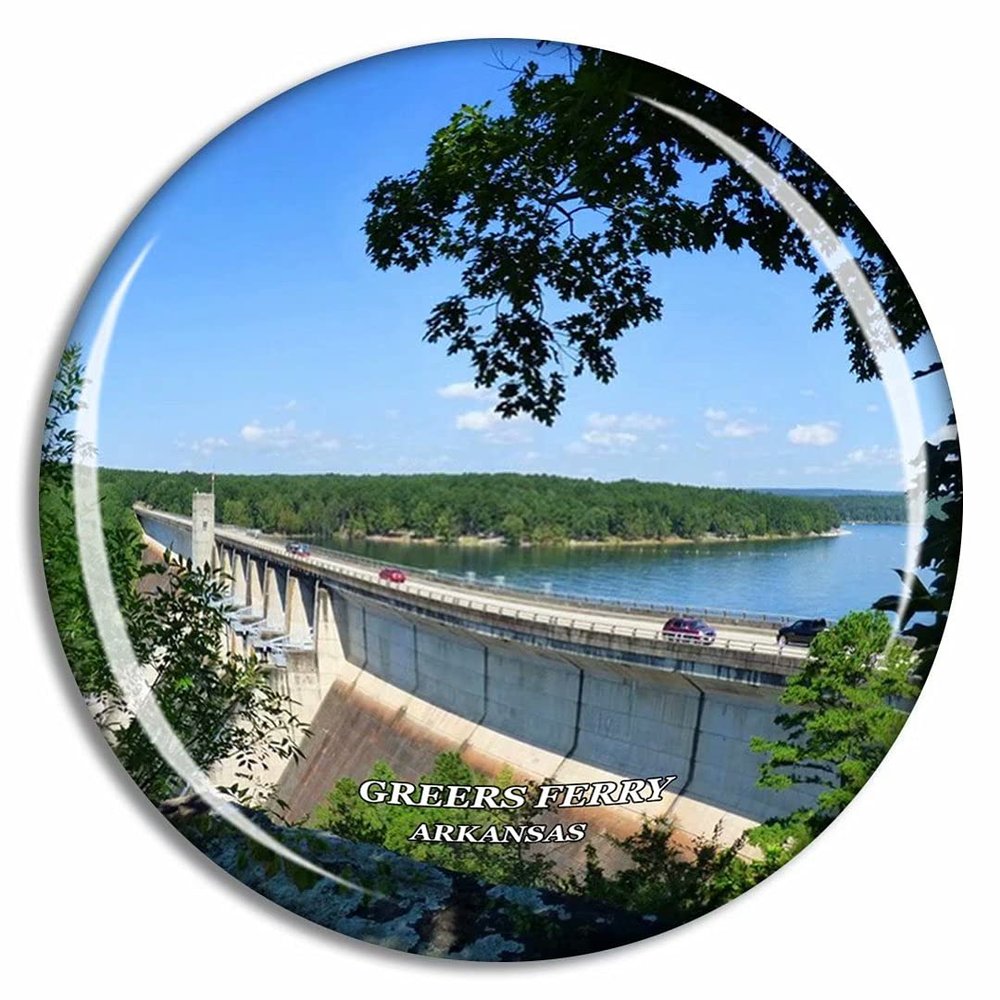 Crystal Fridge Magnets Greers Ferry Arkansas USA Travel Souvenir Funny Sticker for Gift Home Decoration Office Whiteboard