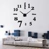 3D DIY Large Wall Clocks for Living Room Decor, Wall Clock Stickers Frameless Mirror Surface Wall Sticker Home Decor Silent Modern Wall Clocks for Bedroom Kitchen Office School Wall Decoration (Black) view 2
