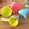 3 Pcs Plastic Funnels with Handle for Filling Bottles Plastic Funnel Sets with Long Handle for Transferring of Liquid Water Powder Oil Random Color view 2