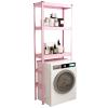 BOOMLATU 3-Tier Over The Toilet Rack,Bathroom Shelves Over Toilet Corner Stand Storage Organizer Multifunctional Bathroom for Toilet,Laundry 23.6" Wx11.8 Dx67.3 H (Pink) view 1