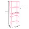 BOOMLATU 3-Tier Over The Toilet Rack,Bathroom Shelves Over Toilet Corner Stand Storage Organizer Multifunctional Bathroom for Toilet,Laundry 23.6" Wx11.8 Dx67.3 H (Pink) view 2