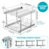 2 Tier Pull Out Cabinet Organizer 18" W X 22" D, Slide Out Drawers For Kitchen Cabinets, Pull Out Drawers For Cabinets Capacity Heavy Duty Caddy, Cabinet Pullout Shelves Chrome-Plated,Bathroom Pantry view 2
