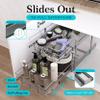 2 Tier Pull Out Cabinet Organizer 18" W X 22" D, Slide Out Drawers For Kitchen Cabinets, Pull Out Drawers For Cabinets Capacity Heavy Duty Caddy, Cabinet Pullout Shelves Chrome-Plated,Bathroom Pantry view 3