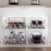 2 Tier Pull Out Cabinet Organizer 18" W X 22" D, Slide Out Drawers For Kitchen Cabinets, Pull Out Drawers For Cabinets Capacity Heavy Duty Caddy, Cabinet Pullout Shelves Chrome-Plated,Bathroom Pantry view 4