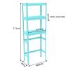 BOOMLATU 3-Tier Over The Toilet Rack,Bathroom Shelves Over Toilet Corner Stand Storage Organizer Multifunctional Bathroom for Toilet,Laundry 23.6" Wx11.8 Dx67.3 H (Blue) view 2