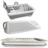 Collapsible Dish Drying Rack with Drain board Set Portable Dish Drainer Foldable Drying Dish Storage Rack Silverware Organizer view 1