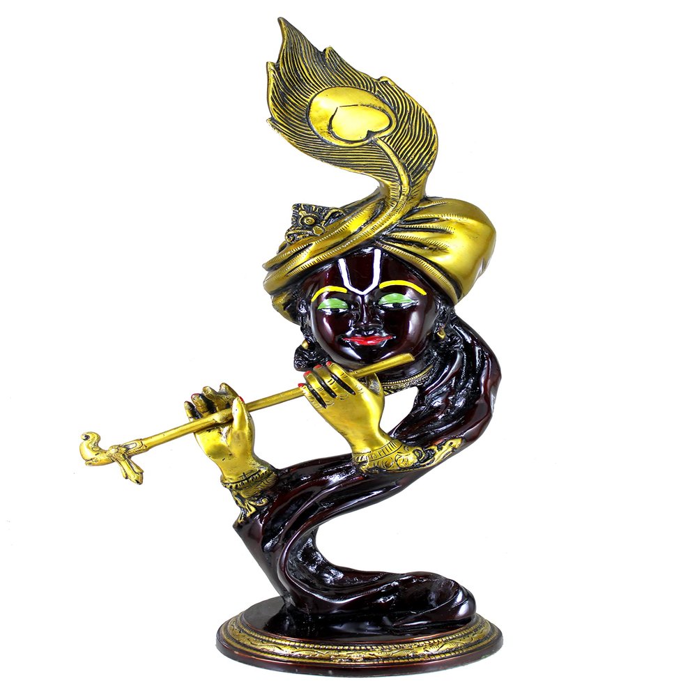 eSplanade Brass Radha Krishna Kishan Murti Idol Statue Sculpture | Pooja Idols | Home Decor (21 Inch)