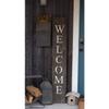 HomeRoots Rustic Espresso Brown And White Front Porch Welcome Sign view 2