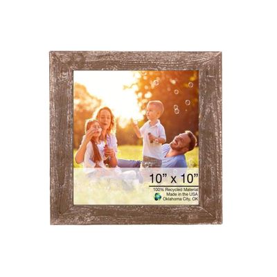 HomeRoots 10? X 10? Rustic Farmhouse Brown Wood Frame