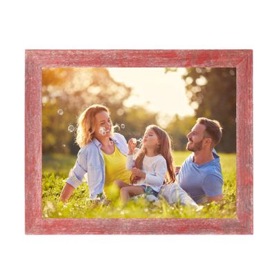HomeRoots 12? X 12? Rustic Farmhouse Red Wood Frame