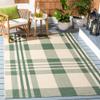 SAFAVIEH Washable Rug Outdoor Courtyard Collection - 5'3" x 7'7", Green & Beige, Plaid Pattern, Non-Shedding & Easy Cleaning, Ideal for Patio, Backyard, Mudroom (CY6201-322) view 1